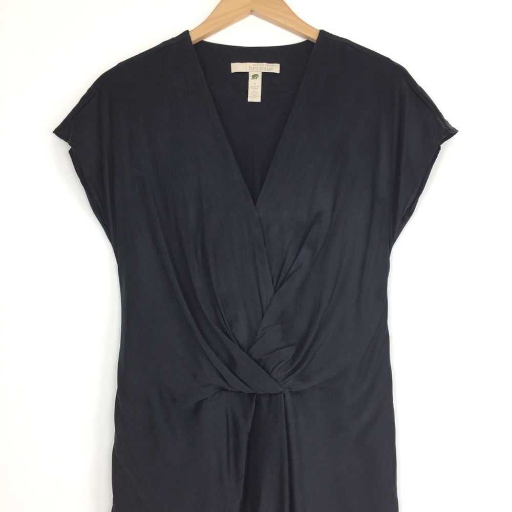 Banana Republic Heritage Black‎ Silk Dress - Picture 2 of 7